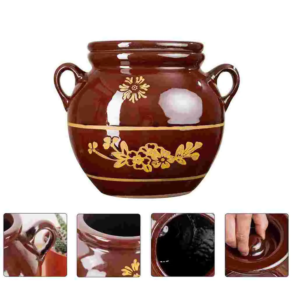 

1Pc Large Capacity Lard Jar Grain Storage Container Rice Jar Flour Home