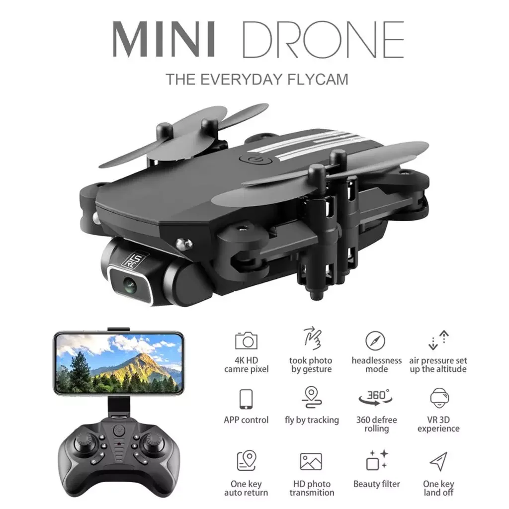

Мини-Дрон на радиоуправлении 2,4G с камерой FPV Wifi 480P/1080P/4K HD