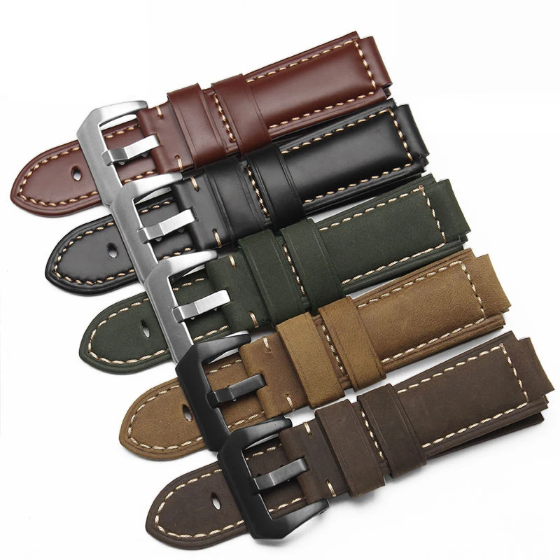 

Высококачественный кожаный ремешок 24*12 мм из натуральной кожи Крейзи Хорс кожаный ремешок для мужских часов ремешок для часов для TIMEX Timess