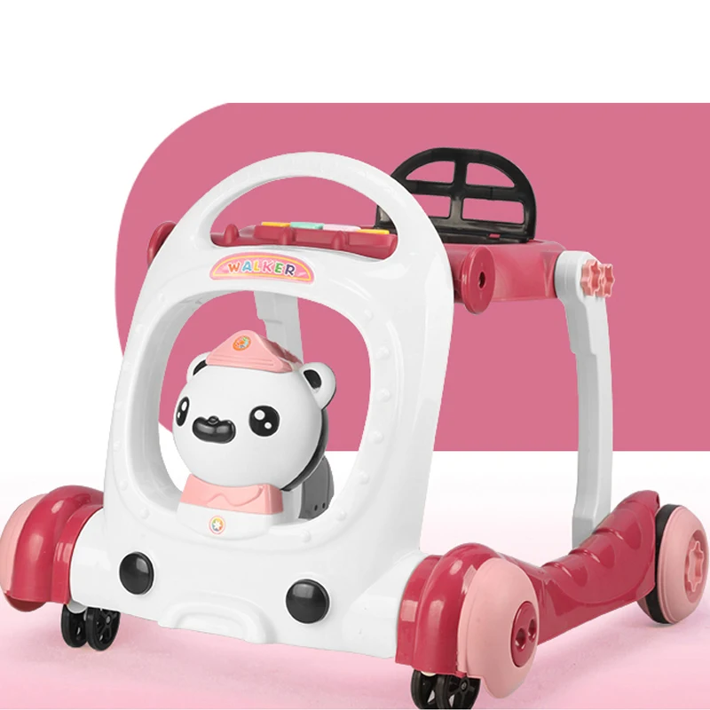 

Folding Baby Walker Multifunctional Anti-Rollover Music Toddler Walker Height Adjustable 6-24 Months Can Sit And Push With Toys