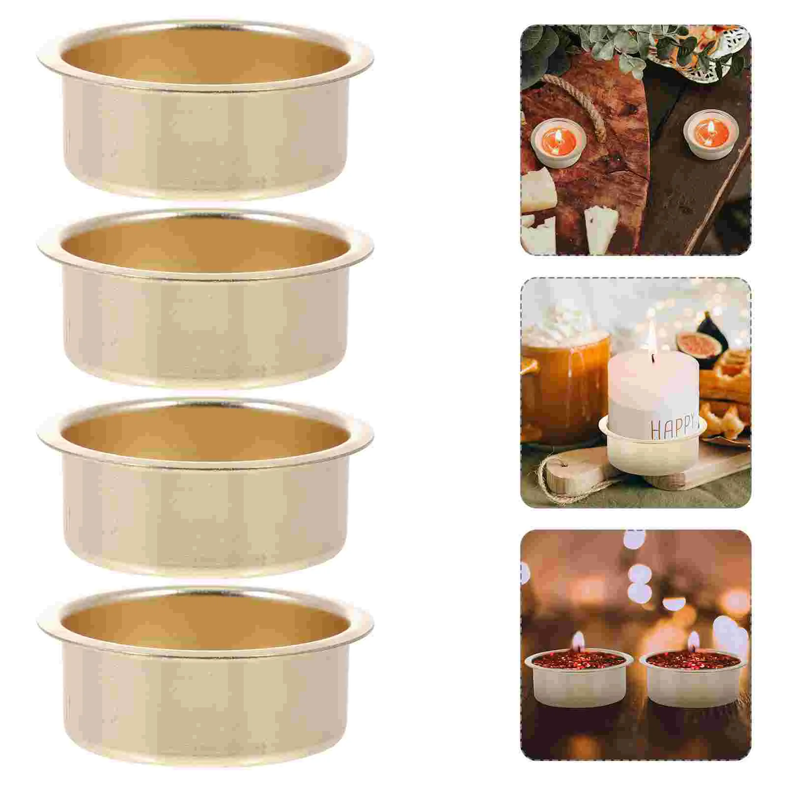 

4pcs Simple Cups Containers Tealight Tins Making Supplies Tealight Tins Tealight DIY