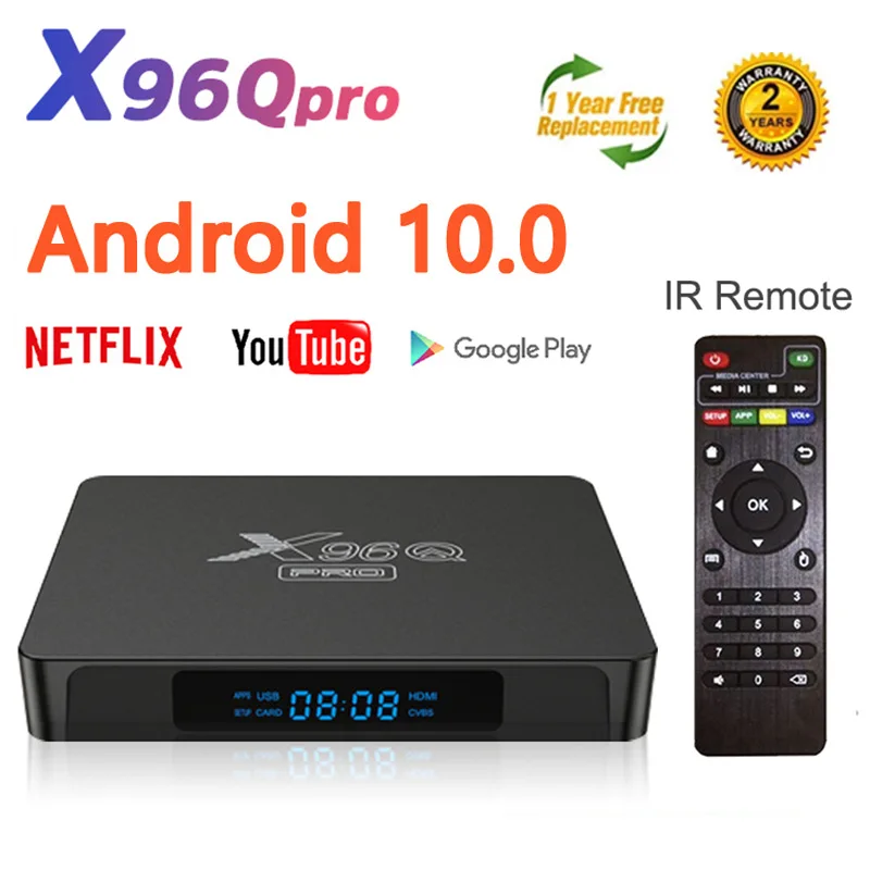 ТВ-приставка X96Q PRO 10 Android Allwinner H313 2 4G Wifi 4K Гб 16 медиаплеер 1 ГБ 8 Смарт iptv