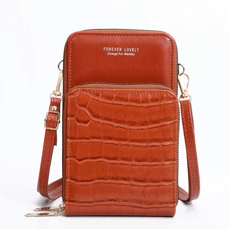 Women Coin Purse Small Crossbody Phone Bag Stone Pattern Messenger Shoulder Bag Lady Wallet Clutch Card Case Card Holder Handbag