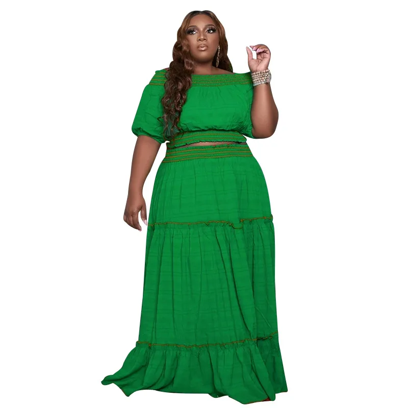 Women's Sequin Dress Solid Dress Sets Elastic Waist  Floor-Length Plus Size Women Clothing 2022 Fashion Sexy Dress Short Loose