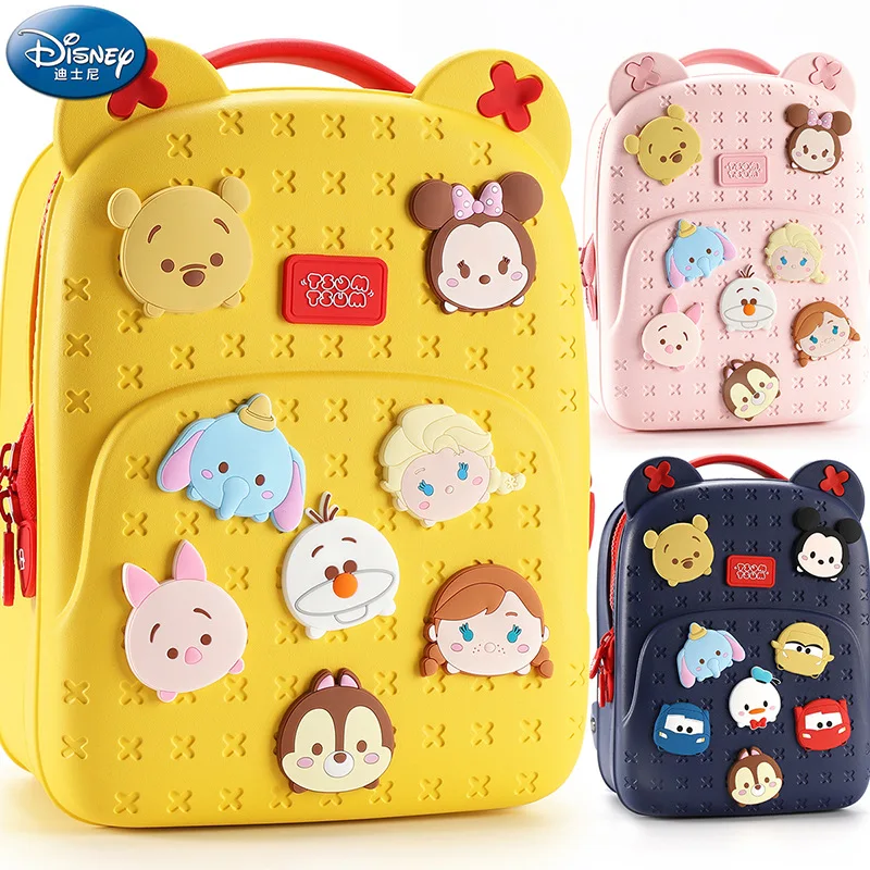Disney Fashion Children Backpack For Boys Girls Tsum Kindergarten DIY Bag Large Capacity Kids Birthday Gifts Water Proof Mochila