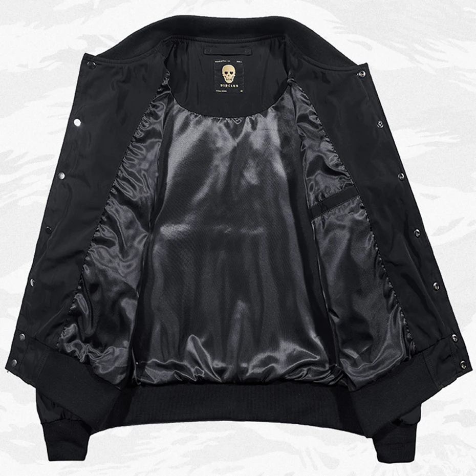 Куртка-бомбер Techwear мужская с вышивкой бог смерти бейсбольная уличная одежда в