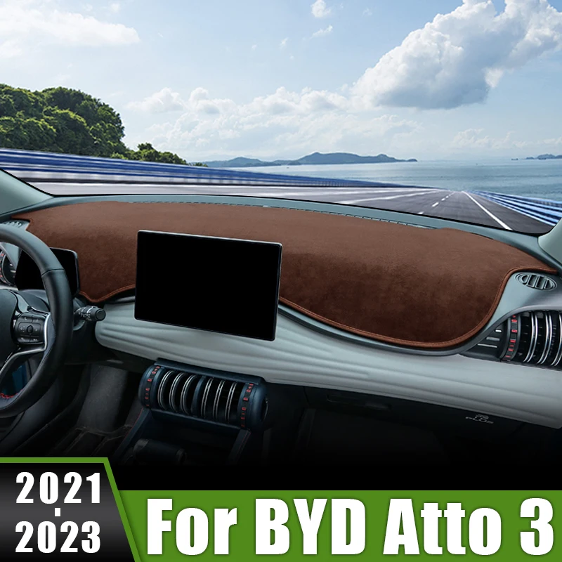 Для BYD Atto 3 Yuan Plus EV 2021 2022 2023 фланелевая крышка приборной панели автомобиля