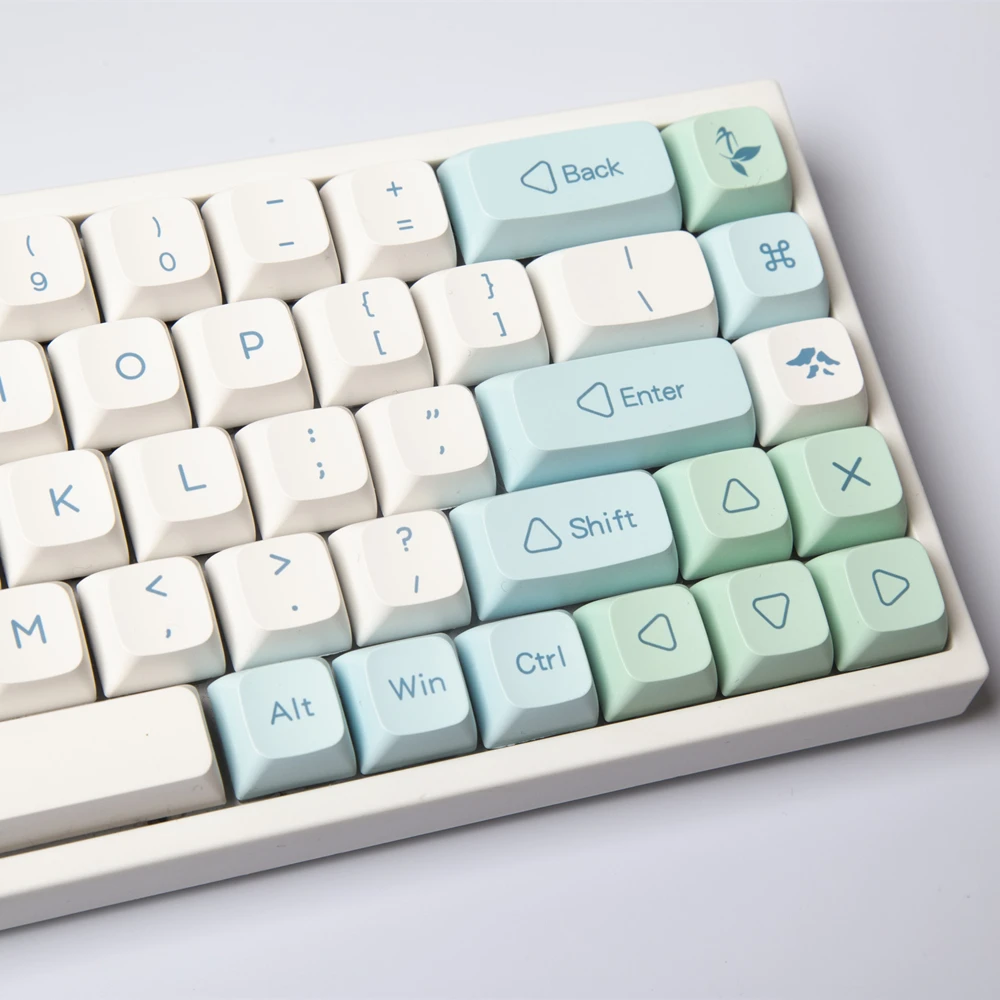 

133 Keys XDA Profile Keycaps For Gaming Mechanical Keyboard Fit PBT Dye Sublimation Ice Mint Keycap custom For Cherry MX Switch