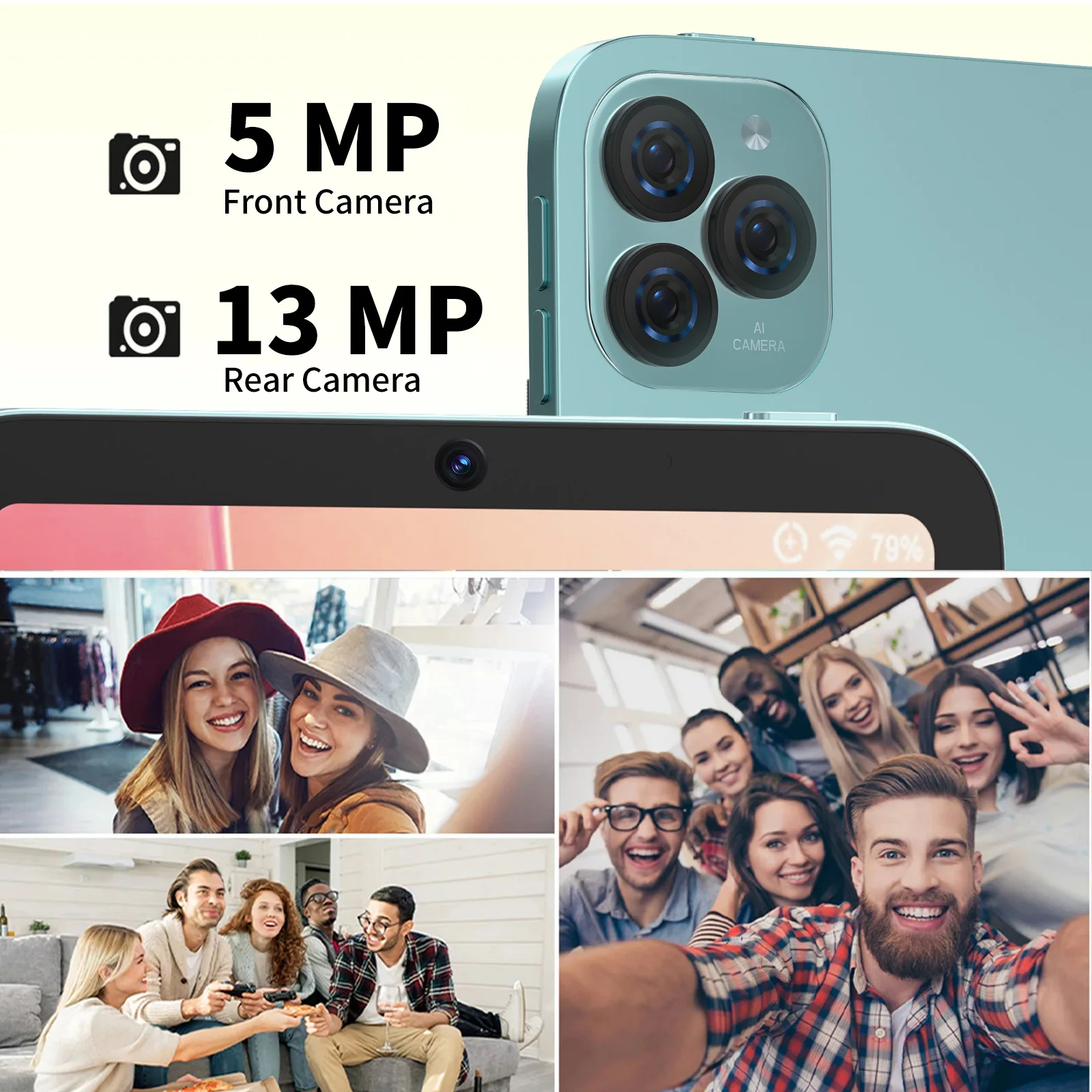 Фото Новый 10,1-дюймовый планшет Android 13, 6 ГБ + 64 ГБ, дисплей Full HD 1280x80 IPS, поддержка двухкамер, 5 МП + 13 МП, планшет №3