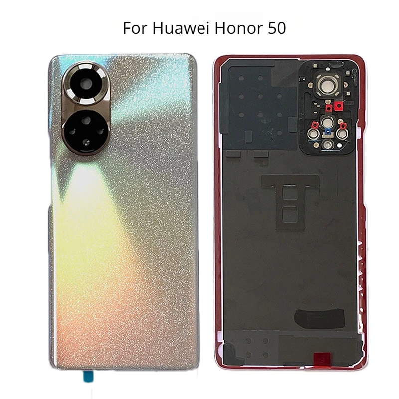 

New Back Glass For Huawei Honor 50 NTH-AN00 NX9 Back Battery Cover Housing Rear Door Back Case with Camera Frame Lens