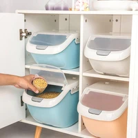 home rice storage box grain cereal dispenser flip lid food organizer container kitchen sealed bucket insect proof organizadores