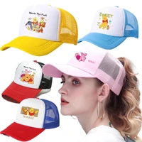 women girl hat winnie the pooh cap hats adult children anime headdress spring summer travel leisure snapbacks caps knitted hat