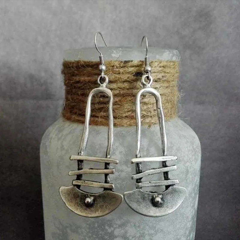 

Ethnic Silvertone Dangle Earrings Long Ethnic Drop Earrings for Women Boho Hippie Jewelry Tribal Charms Celtic Jewelry & Accesso