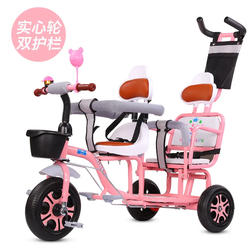 Children's Double Tricycle Car Twin Trolley Can Take The Baby To Walk on The Baby's Foot
