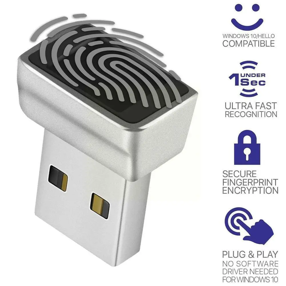 

Fingerprint Reader For Windows 10/11 32 And 64-bit Operating System Support USB 2.0/3.0 Biometric Scanner Padlock For Lapto C5W2