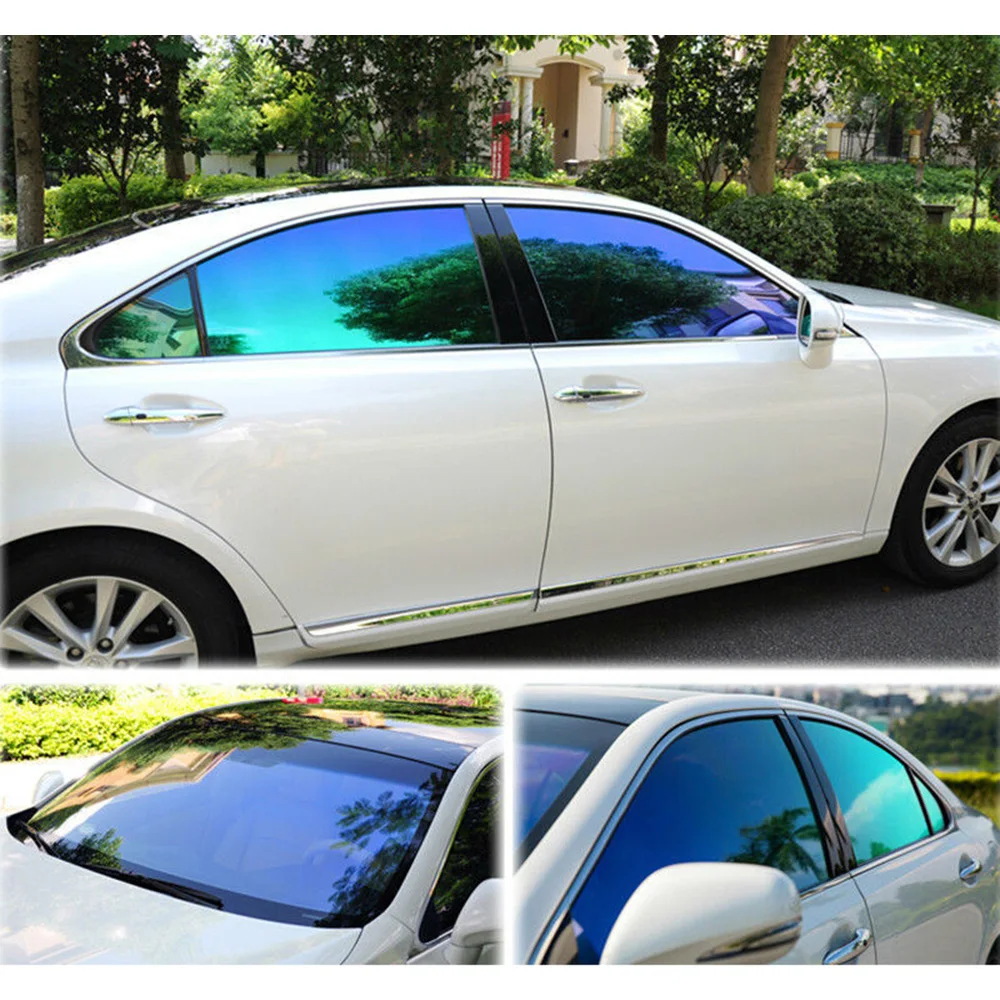 SUNICE 55%VLT Window Tint Chameleon Blue Solar Film Block UV Home Building Auto Sun Shade Protective Film Summer SUNICE 55%VLT Window Tint Chameleon Blue Solar Film Block UV Home Building Auto Sun Shade Protective Film Summer