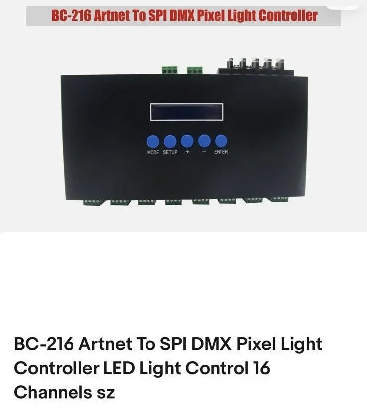 BC-216 Artnet To SPI DMX Pixel Light Controller LED Control 16 Channels