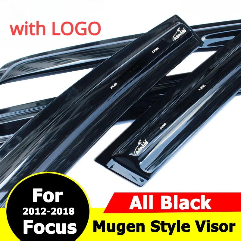 

Козырек Mugen Style WIndow для Ford Focus Hatchback 2012-2018 19-23 седан, 3D навесы, вентиляционные шторы, дефлектор от солнца и дождя