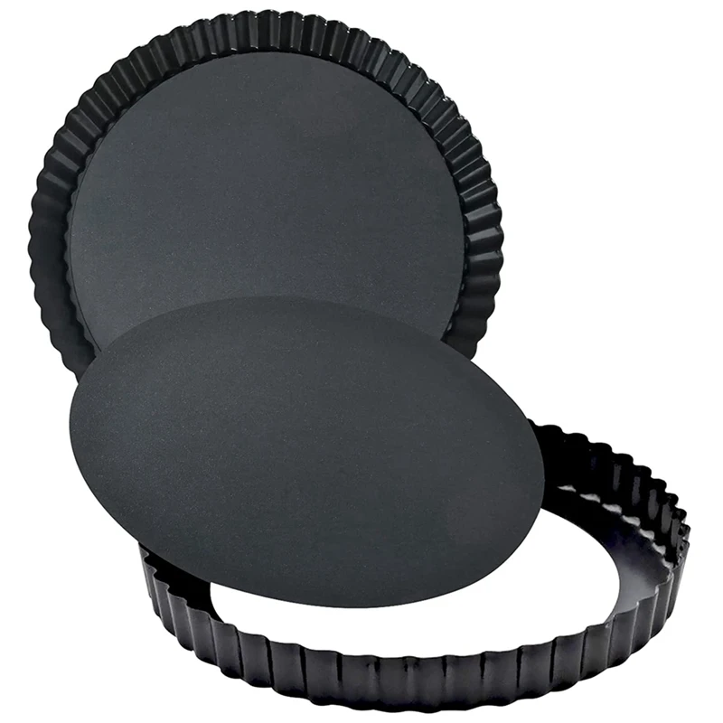 

2 Pack 10 Inches Non-Stick Tart Pan With Removable Loose Bottom, Tart Pie Pan, Round Tart Quiche Pan