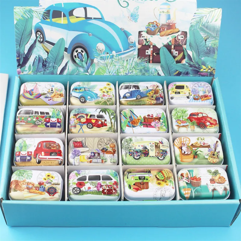 

Sealed 32Pieces/Lot Mini Tin Jar Box Packing Boxes Portable Coin Candy Jewelry Box Storage Boxes Cans With Collectables Display
