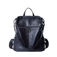 lychee grain leather women backpack solid color large capacity first layer cowhide travel bag casual fashion all match backpack