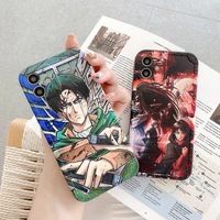 anime attack on titan levi%c2%b7ackerman phone cases for iphone13 12 11pro max xr xs max 8 x 7 soft shell reflective imd back cover