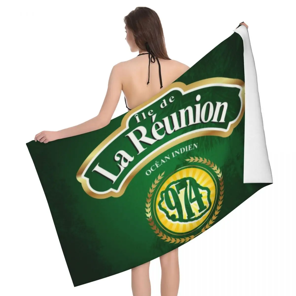 

974 очень мягкое пляжное банное полотенце из микрофибры Reunion Island быстросохнущее пляжное полотенце Margouillat Island с Индийским океаном