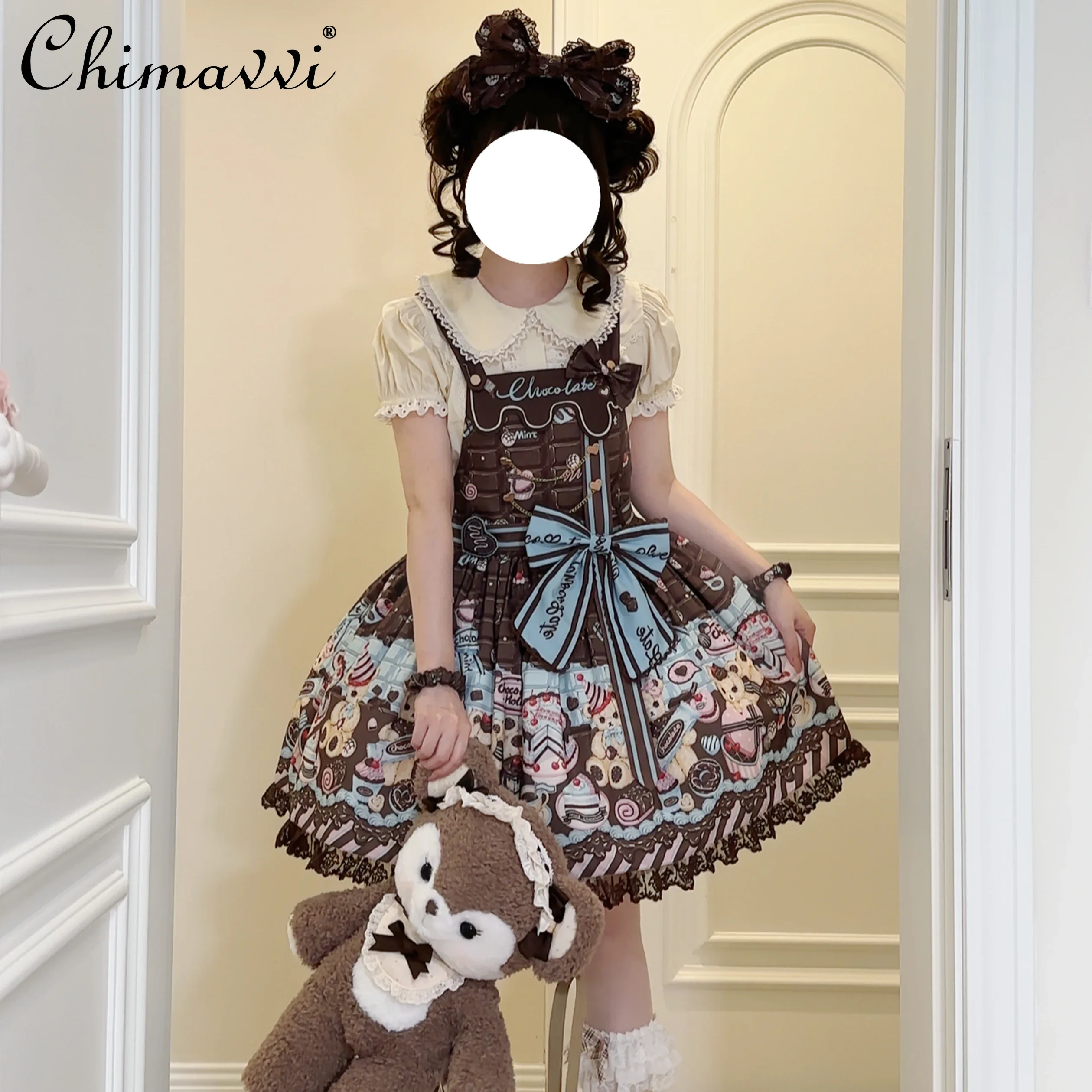 Милое оригинальное дизайнерское платье Лолиты весна и лето новое милое с принтом