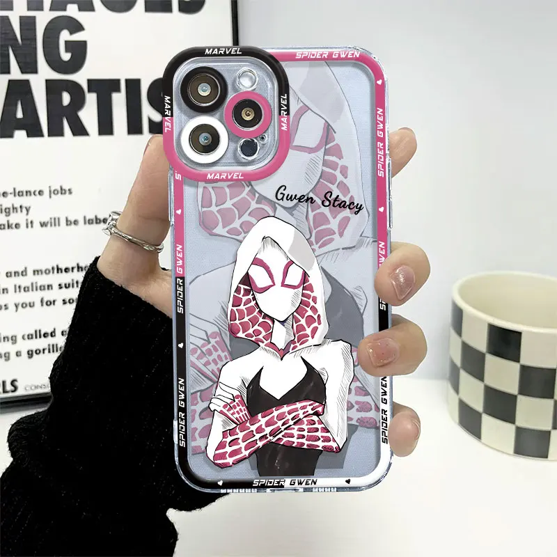 Прозрачный силиконовый чехол из ТПУ для телефона с героями мультфильмов Marvel