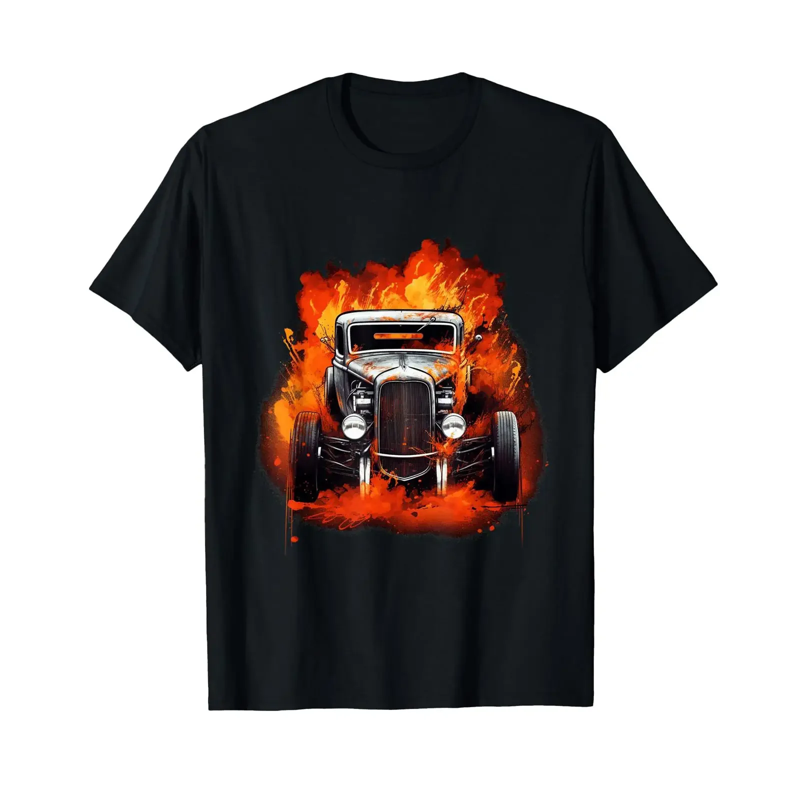 Фото Мужская футболка Hot Rod Rat Vintage Classic Car, винтажная, с легким графическим дизайном, стильная, удобная, унисекс, повседневная. №1