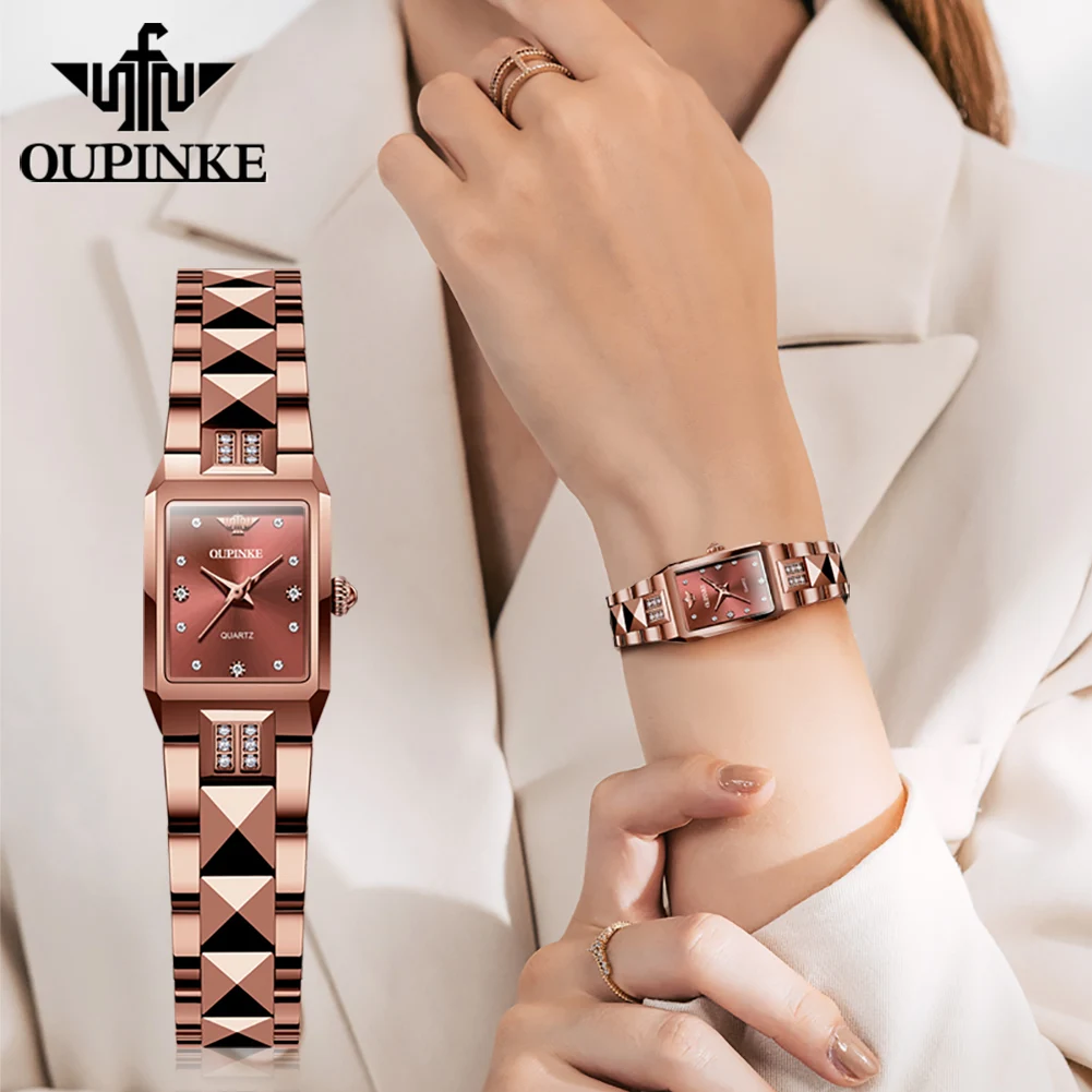 OUPINKE 3246 роскошные импортные женские наручные часы со швейцарским кварцевым