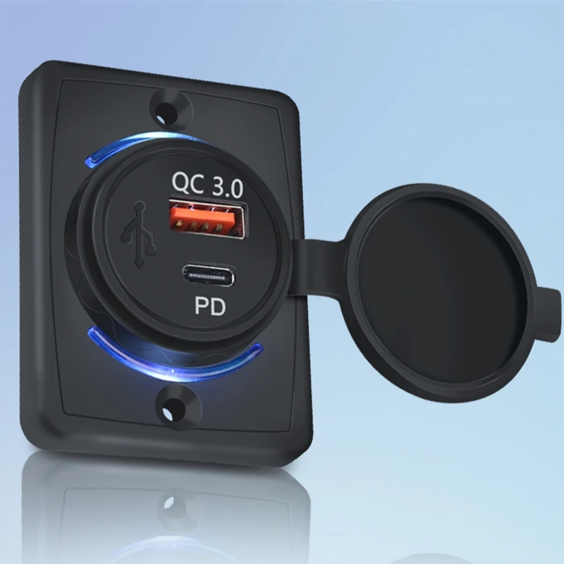 

Комплекты гнезд для быстрой зарядки автомобиля, совместимы с QC3.0 USB / Type C PD, комплекты жестких огнестойких пластиковых рам
