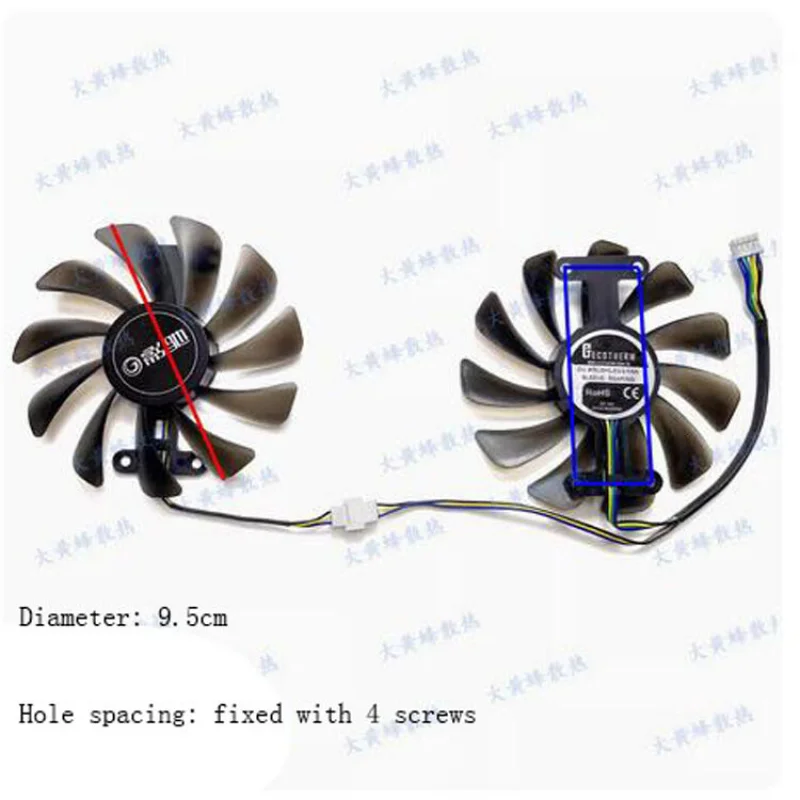 Для GALAX P104 GTX 1080 1070ti 1070 8 ГБ EX OC общий вентилятор охлаждения видеокарты #