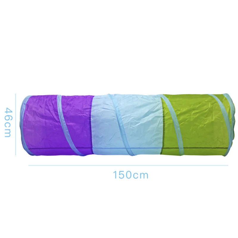 1pc Portable Kids Tunnel Tents Three Color Indoor child game Play Tunnel Folding Outdoor Tube Crawling Game To The Tent Toys images - 6