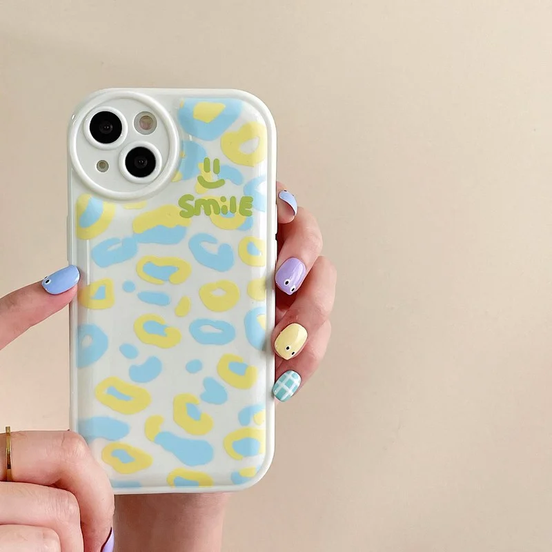 

Cartoon Leopard print Air Cushion Soft Case For iPhone 13 12 11 Pro MAX X XS XR MAX 7 8 Plus SE2020 Shockproof Protection Cover