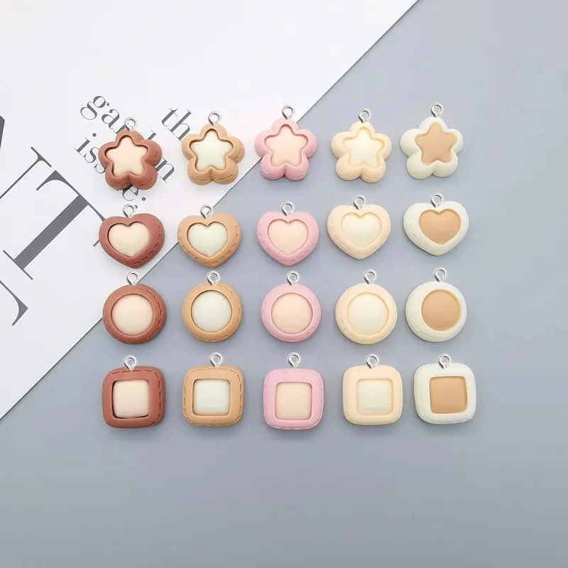 10 шт. кавайный кофейный цвет любовь звезда подвеска из смолы самодельные серьги