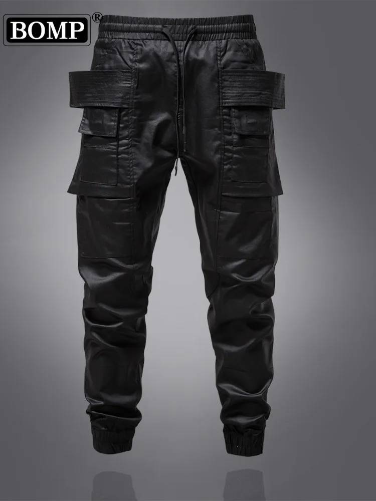 Темные вощеные рабочие брюки с RO-покрытием мужские мотоциклетные свободные