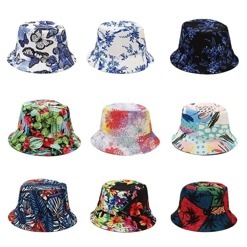 

LDSLYJR 15 Style Print Pattern Cotton Bucket Hat Fisherman Hat Outdoor Travel Hat Sun Cap for Men and Women 133