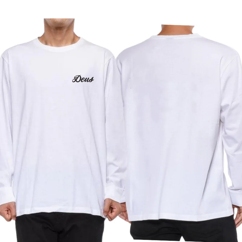 Мужская футболка из чистого хлопка с буквенным принтом Street Harajuku Мотоциклетная DEUS