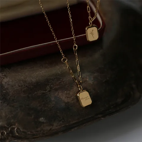 ОBEAR Лавандовое ожерелье из нержавеющей стали