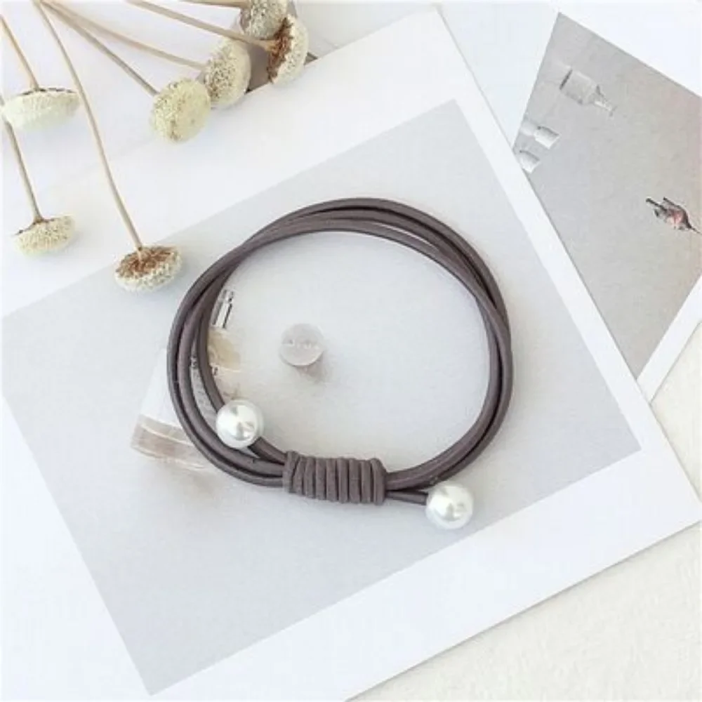 Эластичная веревка для волос с жемчугом и бисером резиновый ремешок круглой