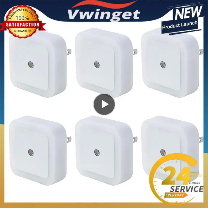 

Night Lamp Mini Eu Us Uk Plug Nightlight Backlight Living Room Bedroom Lighting Bedroom Bulb Led 110-240v Wall Lights Square