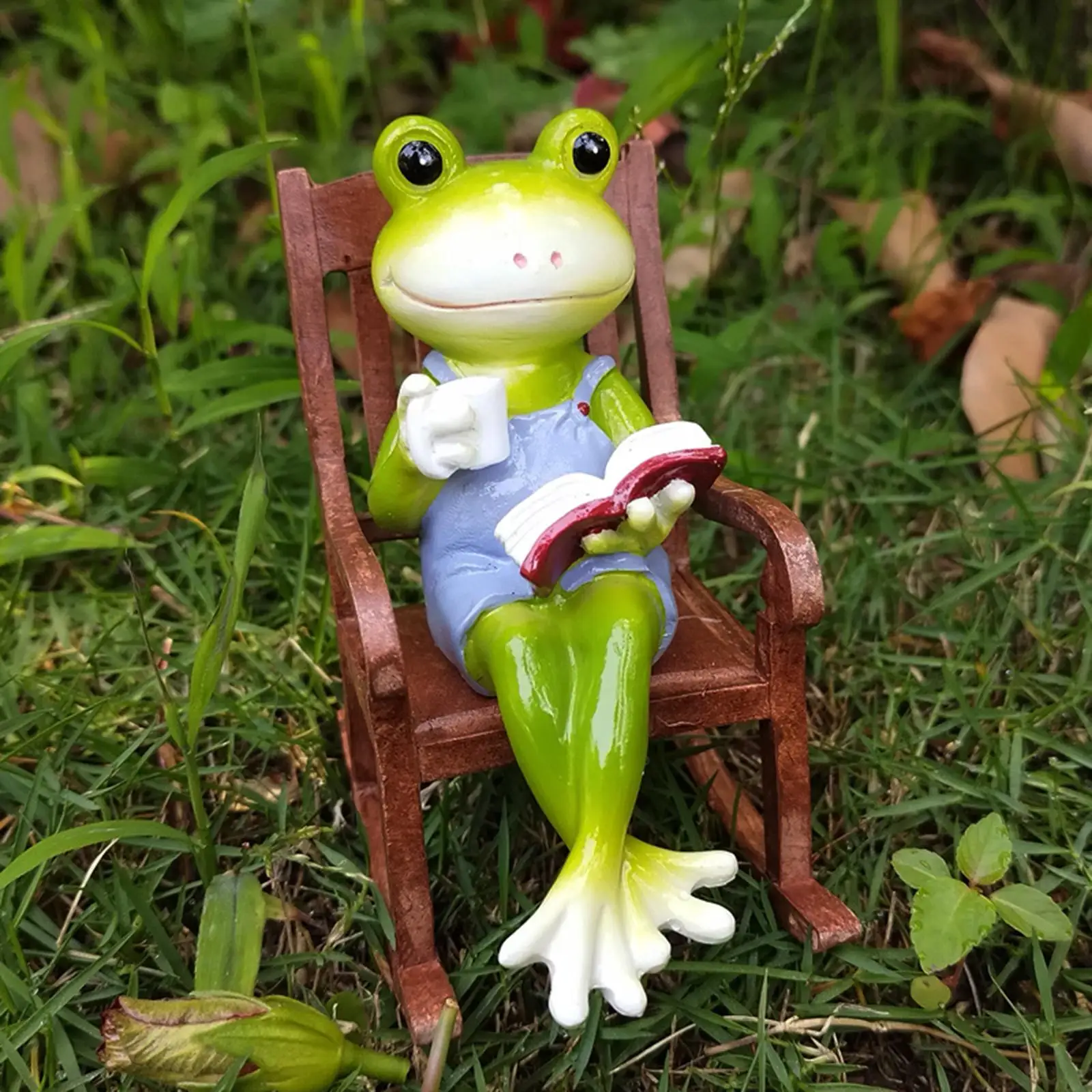

Frog Statue Creative Animal Collectible Figurines Frog Figurine for Fairy Garden Office Backyard Indoor Outdoor Decorations