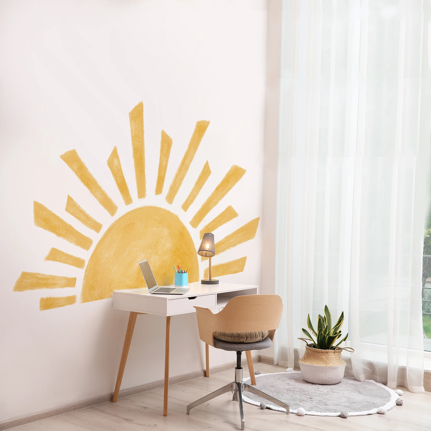 

Funlife® Bohemian Sun Wall Sticker for Children Baby Room Nursery Waterproof Wall Decals Self-adhesive Watercolor Stickers