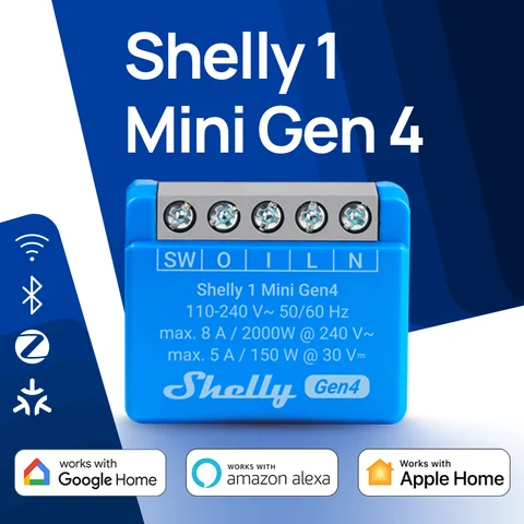 Shelly 1 Mini Gen4 Wi-Fi Zigbee модуль автоматизации