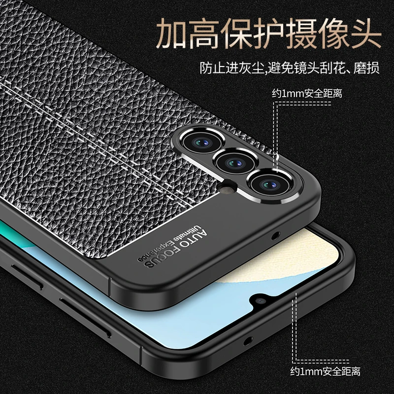 For Cover Samsung Galaxy A34 Case For Samsung A34 Capas Back Shockproof TPU Soft Leather For Fundas Samsung A73 A53 A54 A34 A 34