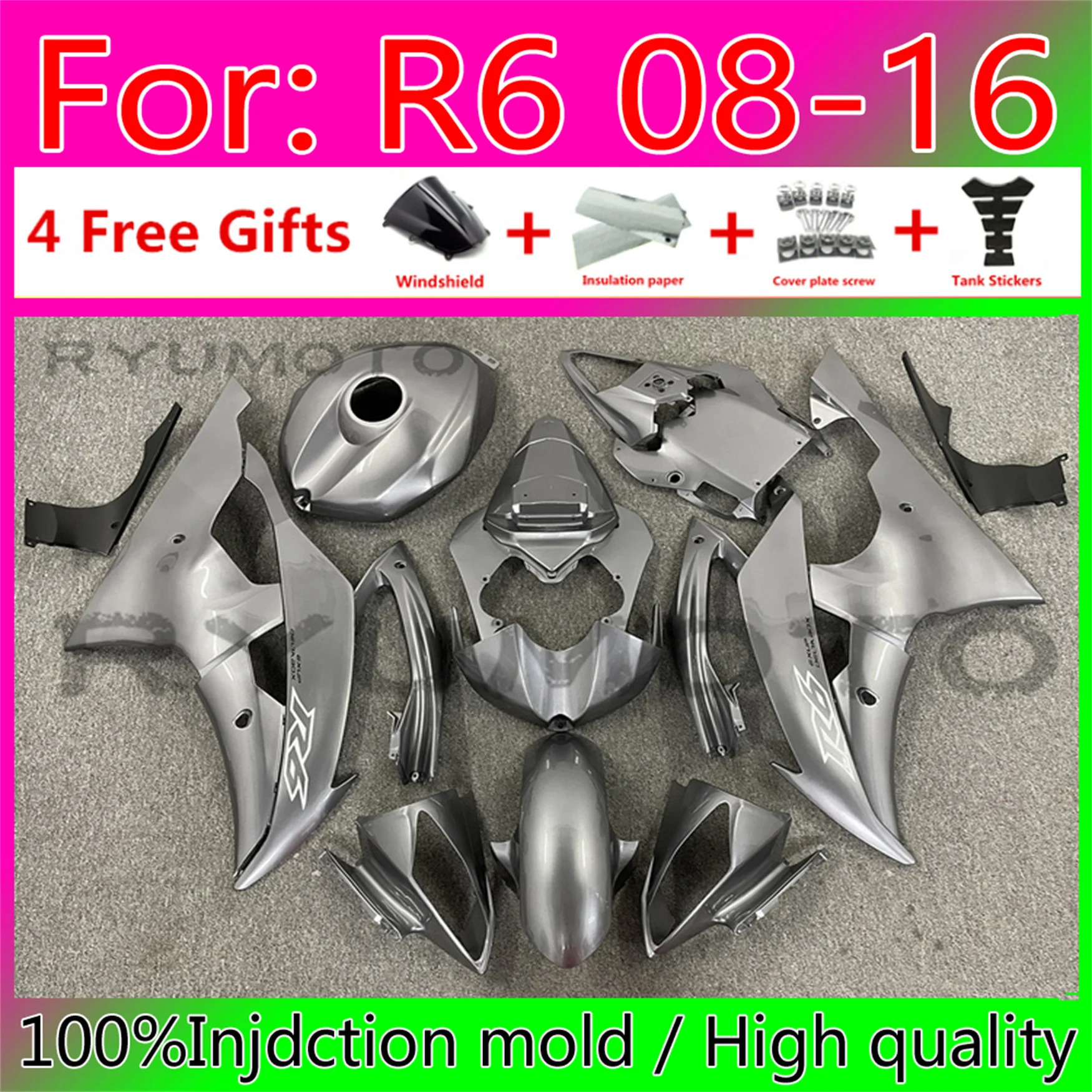 

Мотоциклетные комплекты обтекателей для Yamaha YZF R6 2008 2009 10 2011 12 13 15 16 Обтекатели для кузова Φ 08 09 11