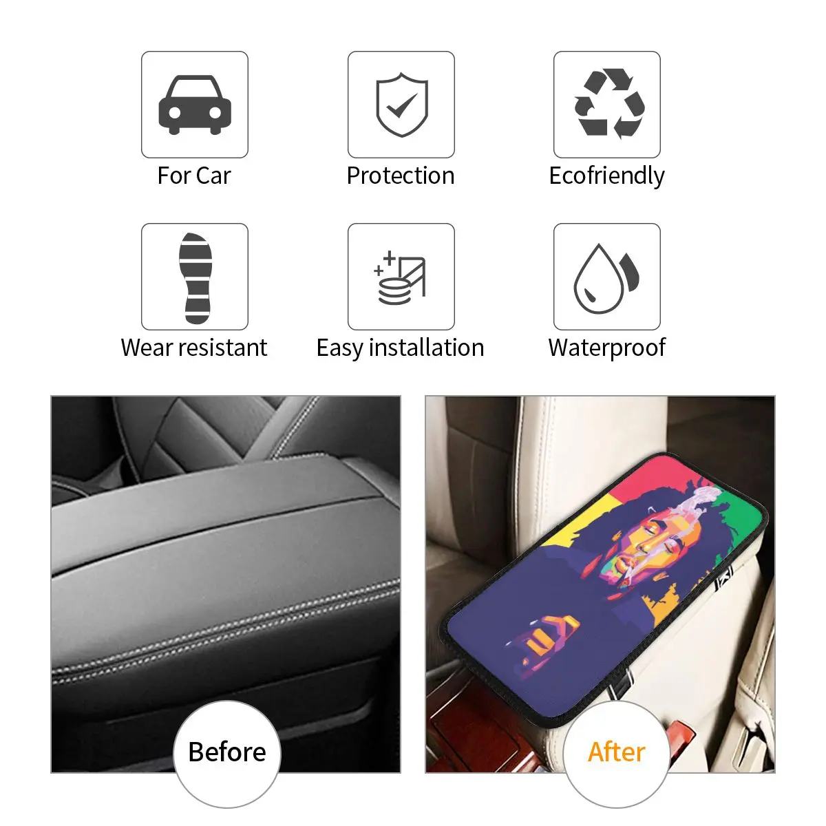 Накладка на центральную консоль Боб Марли художественный автомобильный