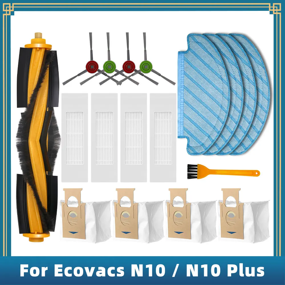 Аксессуары для робота Ecovacs Deeboot N10 / N10 Plus, основная боковая щетка, фильтр НЕРА, пылесборник, ткань для швабры