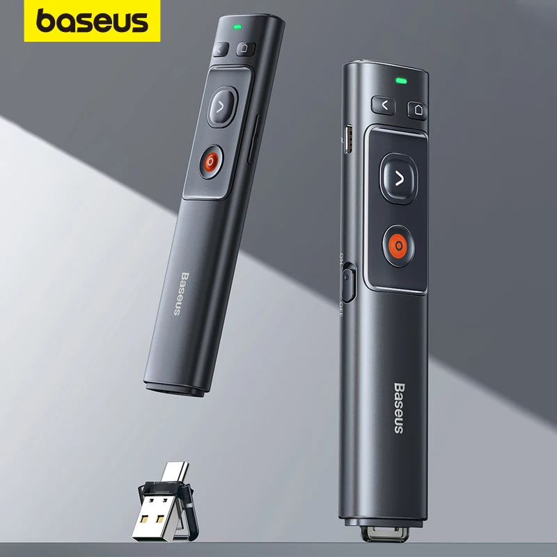 Baseus беспроводной Презентер PPT Page Turner проектор Powerpoint Slide USB указатель с пультом дистанционного управления Инфракрасный Презентер ручка